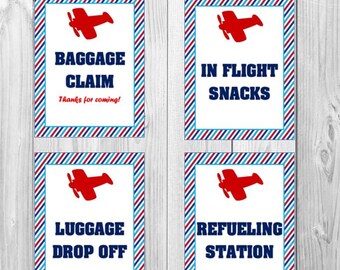 Airplane Theme Decorations - Airplane Birthday Party Decorations Inspiration Laboratories : Stars and stripes complement this vintage plane theme in red and tan.