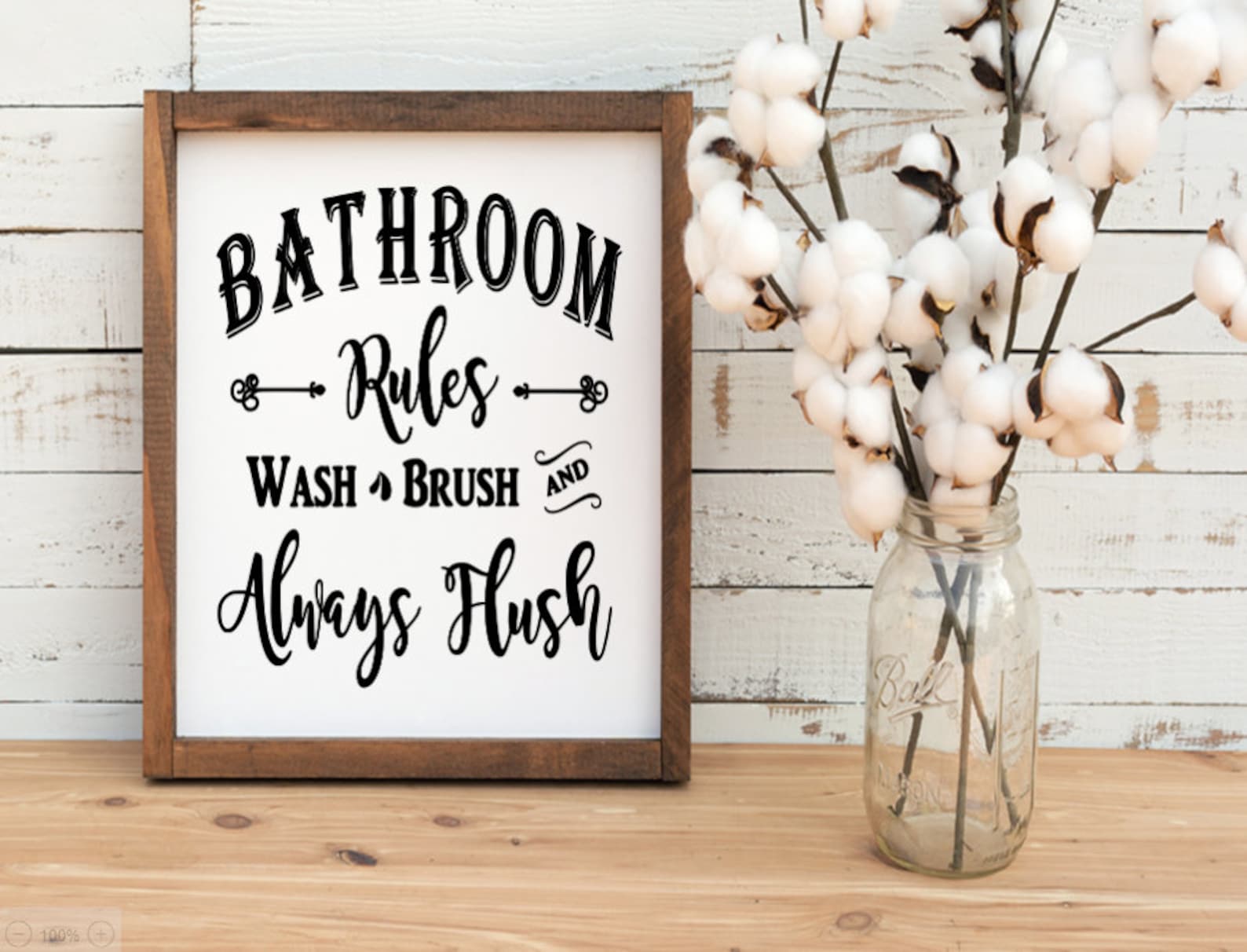 Funny Bathroom Rules Wood Sign Bathroom Wall Decor Wash Brush Etsy