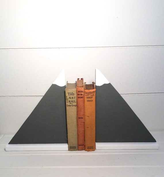Mountain Wood Book Ends Woodland Themed Nursery Decor Bedroom Decor Bookends For Kids Hike Decor Woodland Bedroom Ideas Mountain Peak