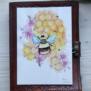Postkarte Biene Aquarell