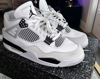 Air Jordan 4 « Military Black » White Black-Neutral Grey, Chaussures homme et femme, Cadeaux baskets et Chaussures unisexe