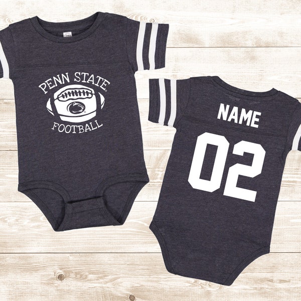 Penn State Nittany Lions CUSTOM Infant Baby Football Bodysuit | Personalized | Name | Number | Gifts | Sports