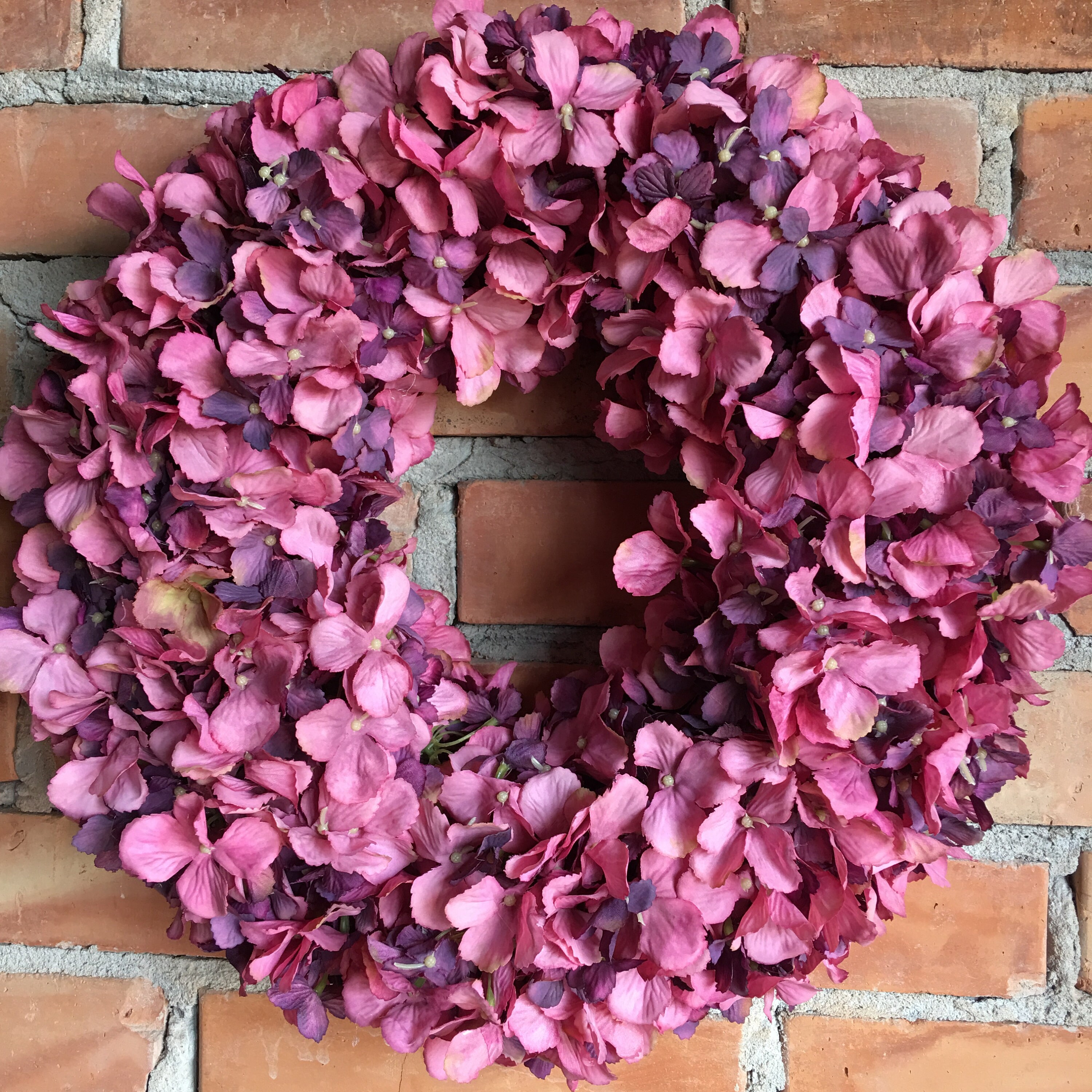 Rosa und lila Hortensie Kranz Haustür Hortensie Kranz | Etsy