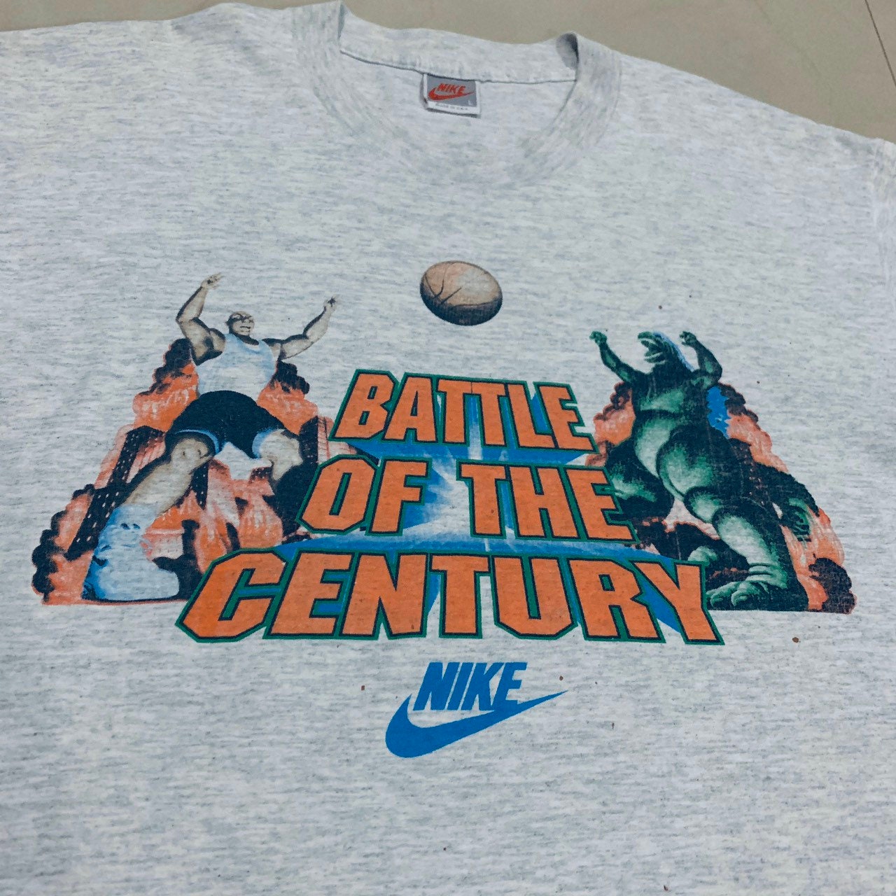 Nike X Charles Barkley X Godzilla Vintage 1990s Tee Rare - Etsy Nike X Charles Barkley X Godzilla Vintage 1990s Tee Rare - Etsy