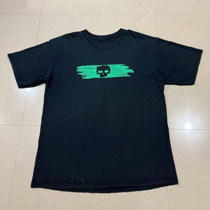 Zero Skateboard Vintage 90s Y2K Skull Logo Skate Tee Black Grunge Mens Large hook ups,birdhouse