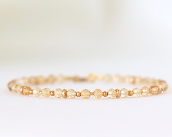Genuine Citrine bracelet & 24k gold vermeil, High-quality AAAA Citrine jewelry, real Citrine, yellow crystal bracelet, November birthstone