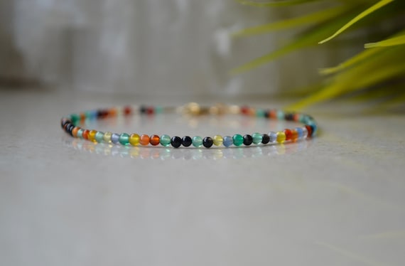 Agate stone bracelet multicolor sale