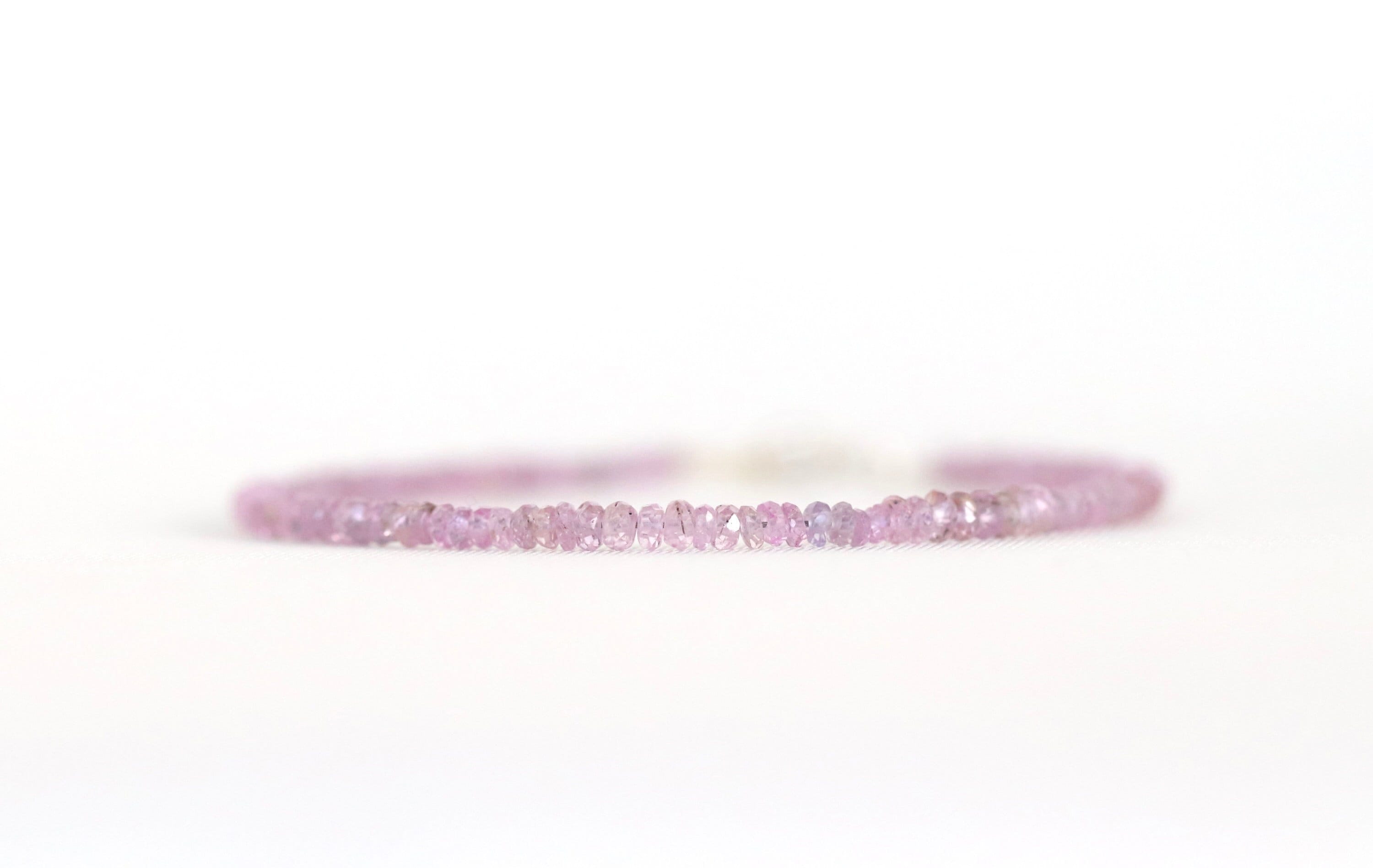 Natural Pink Sapphire bracelet 3mm