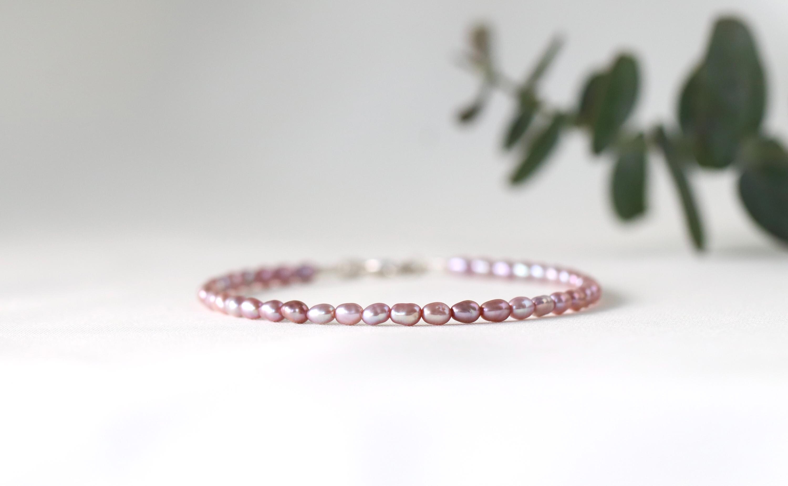 Bracelet Et Collier En Perles D'eau Douce Rose - Argent Sterling, Extensible - Neuf Avec étiquettes