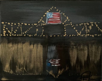 Centro de Roma Ga Bridge por la noche