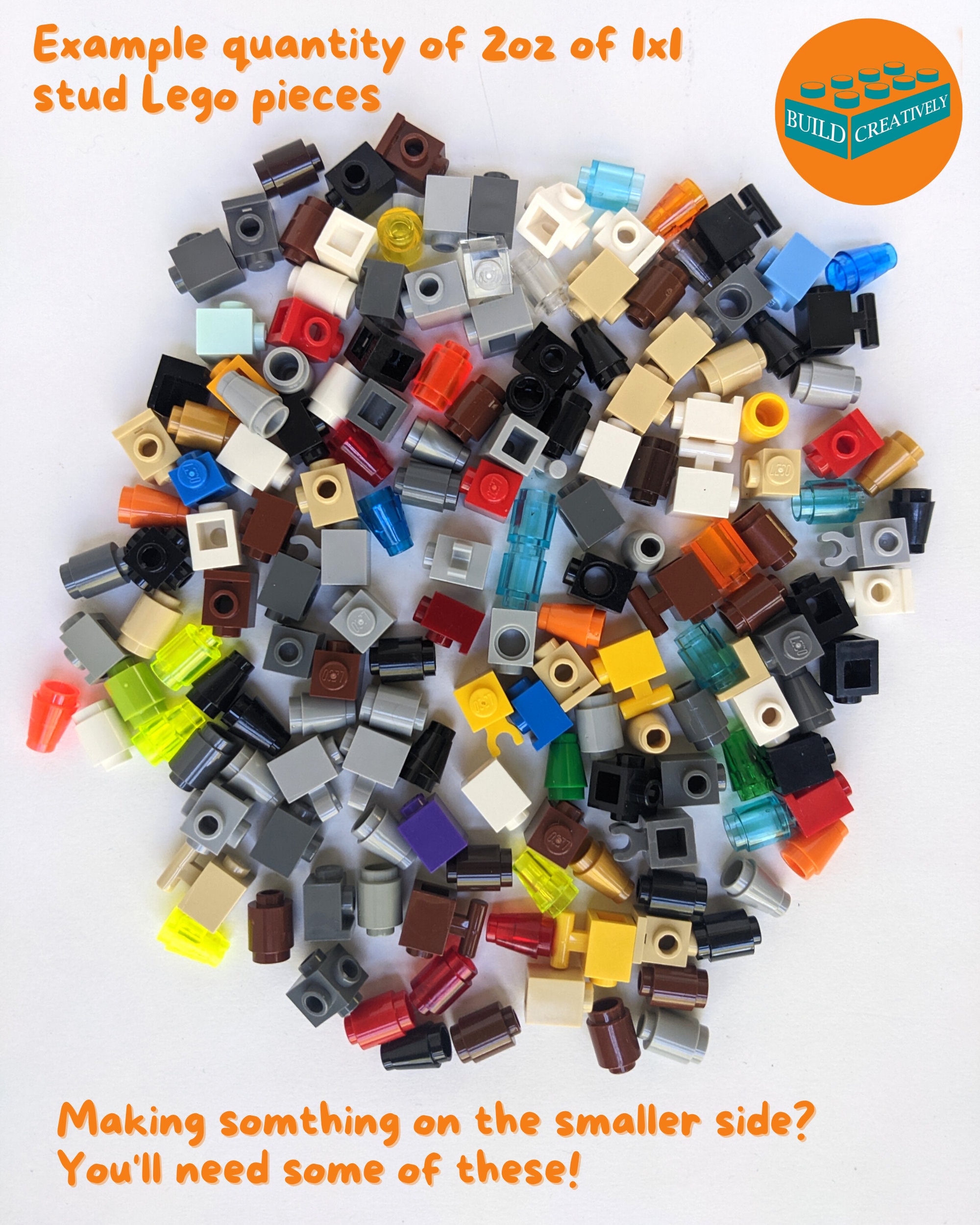 Lego® 1x1 Stud Pieces Random Assortment 2oz 100% Genuine Lego® 