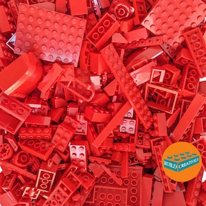 Lego® 1/2 Pound Red Brick Mix! 8oz Random Assortment Bulk, Blind Bag, Authentic Lego® Bricks, 100% Genuine Lego®!