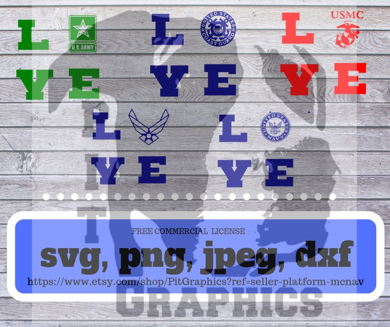 Love Military Svg Pngjpegdxf Etsy
