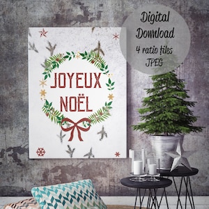 Christmas wreath art print