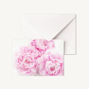 LOT DE 5 - Cartes pliées Photographie florale | Carte de voeux florale | carte de voeux fleur | Carte intérieure vierge | Toutes les cartes d'occasion | Carte rose