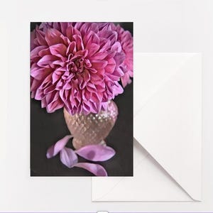 LOT DE 5 - Cartes pliées Photographie florale | Carte de voeux florale | carte de voeux rose | Carte intérieure vierge | Toutes les cartes d'occasion | Guérir