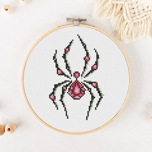 Spider Cross Stitch Pattern PDF, Crystal Cross Stitch, Animal Hand Embroidery, Insect Xstitch Instant Download image 1