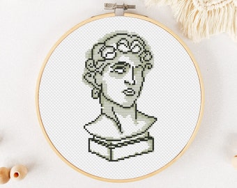 Statuette motif point de croix PDF, point de croix antique, broderie à la main ancienne, Xstitch vintage - téléchargement immédiat