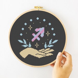 Virgo Cross Stitch Pattern PDF Zodiac Sign Hand Embroidery - Etsy