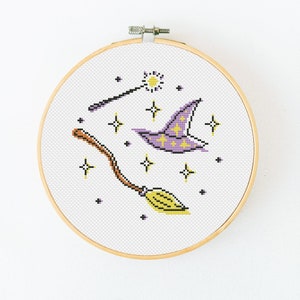 Magic Cross Stitch Pattern PDF, Wizard Cross Stitch, Mystical Hand Embroidery, Witch Cross Stitch, Witchy Xstitch, Counted Cross Stitch
