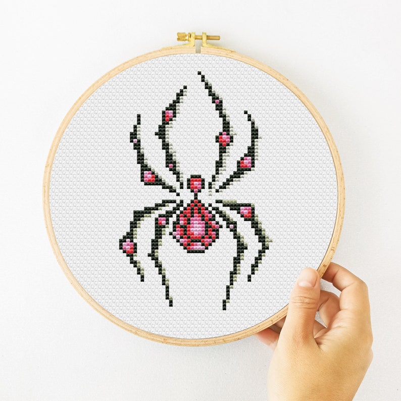 Spider Cross Stitch Pattern PDF, Crystal Cross Stitch, Animal Hand Embroidery, Insect Xstitch Instant Download image 7