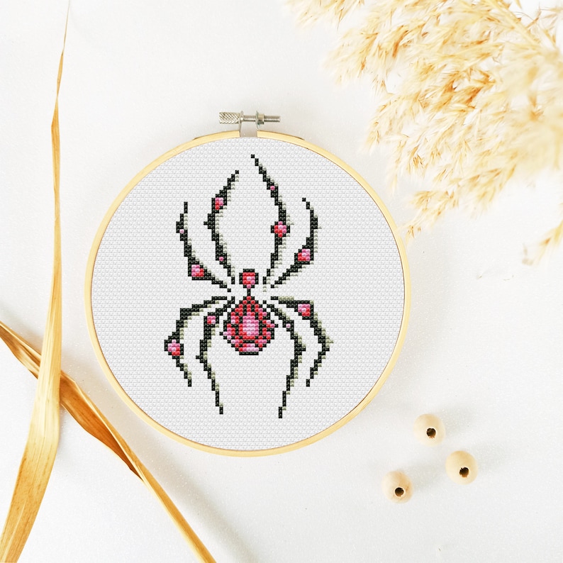Spider Cross Stitch Pattern PDF, Crystal Cross Stitch, Animal Hand Embroidery, Insect Xstitch Instant Download image 8