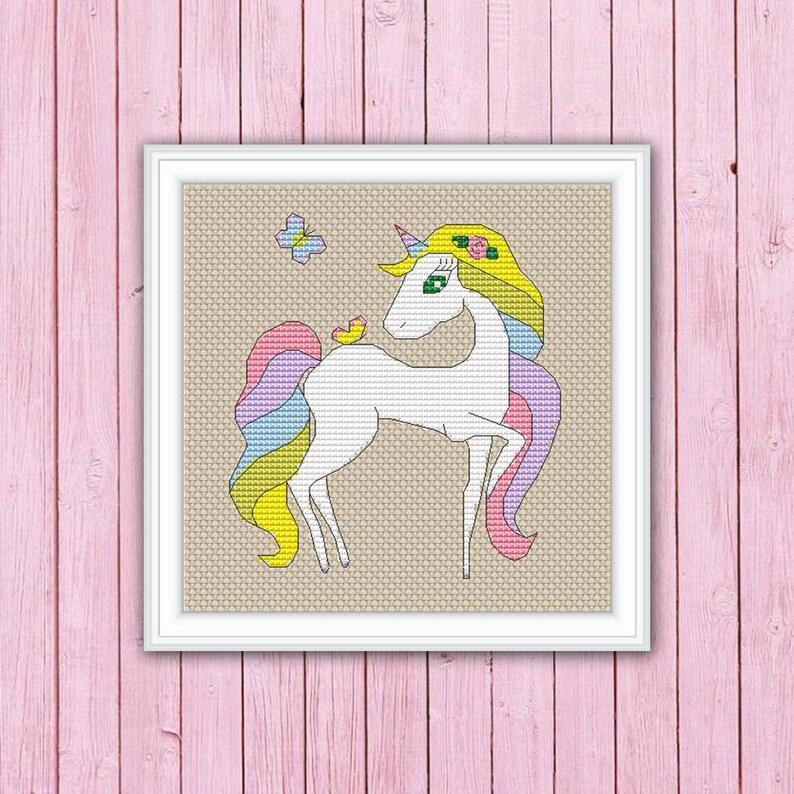 Unicorn Cross Stitch Pattern PDF Horse Cross Stitch Cute Etsy