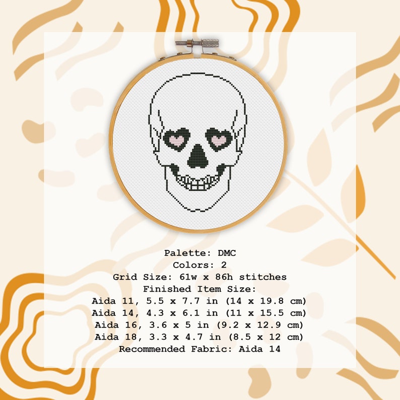 Skull Cross Stitch Pattern PDF Gothic Anatomy Xstitch Human - Etsy