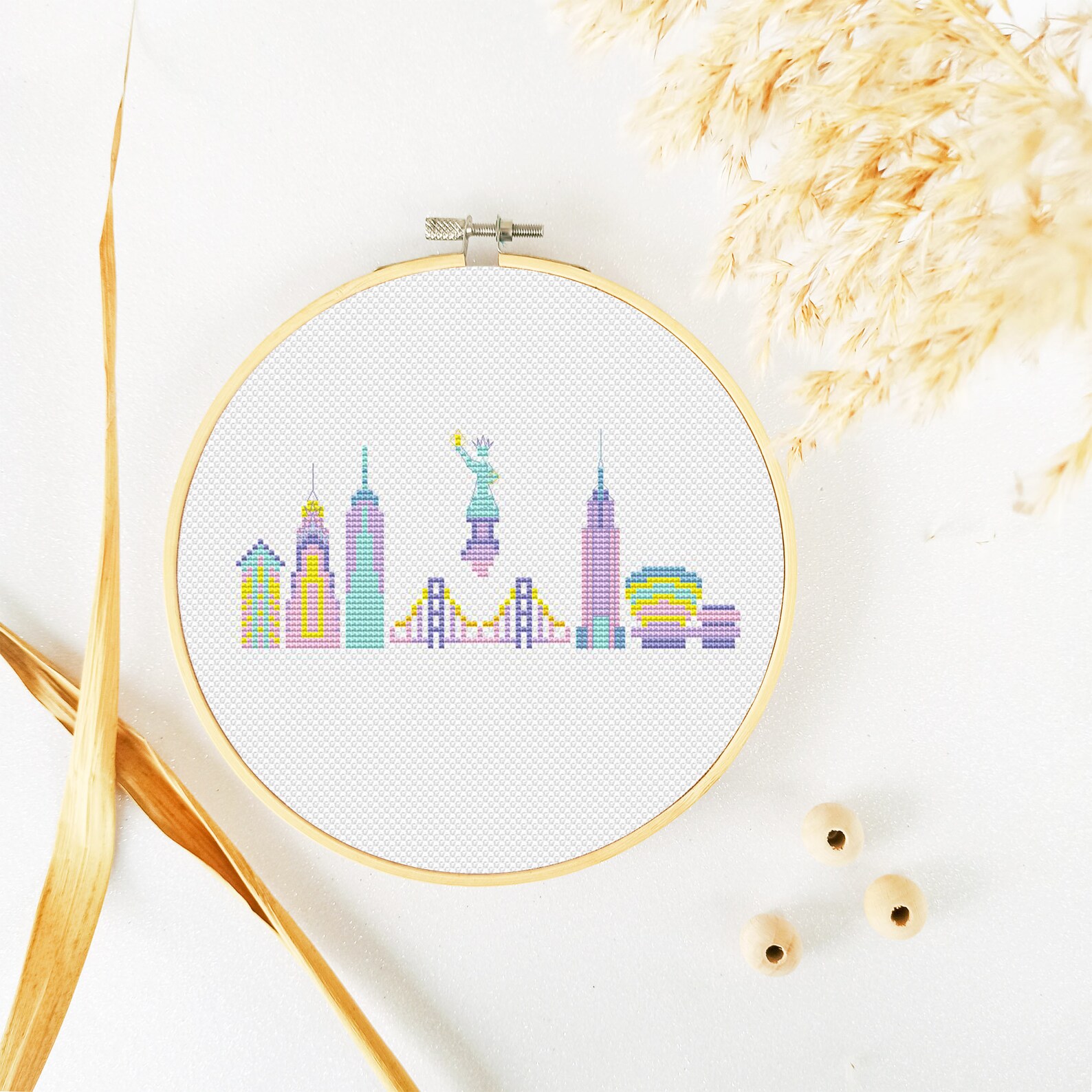 New York Cross Stitch Pattern PDF City Cross Stitch Skyline Etsy