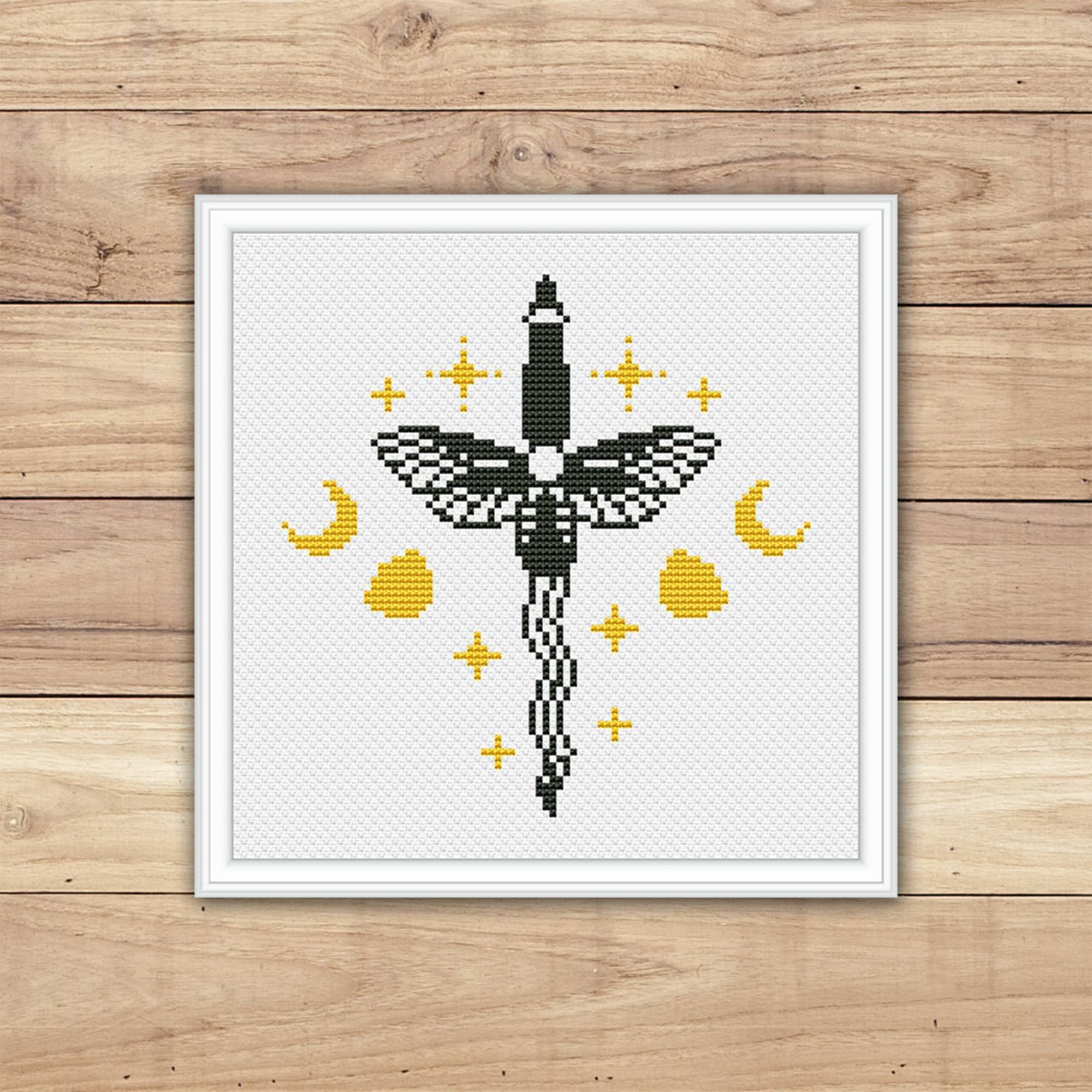 Witchy Cross Stitch Pattern PDF Mystical Cross Stitch Moon | Etsy