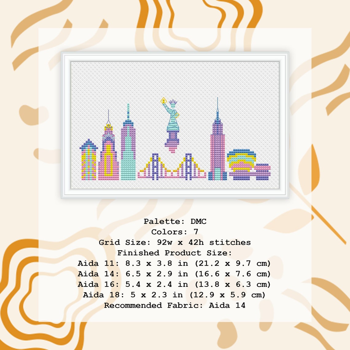 New York Cross Stitch Pattern PDF City Cross Stitch Skyline - Etsy