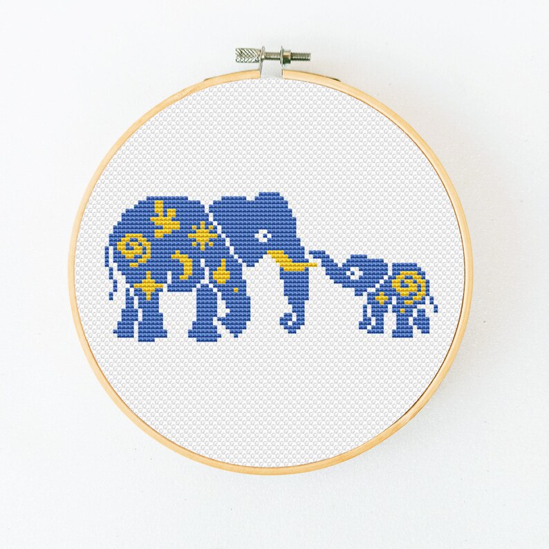 Baby Elephant Cross Stitch Pattern Mom and Baby Cross Stitch Etsy