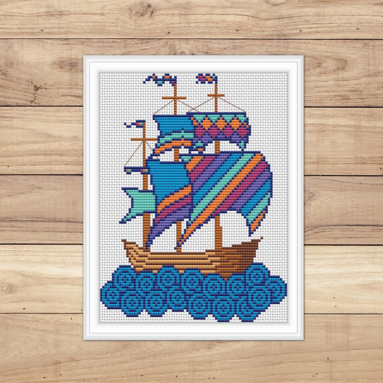 Ship Cross Stitch Pattern PDF Nautical Cross Stitch Marine Etsy