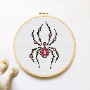 Spider Cross Stitch Pattern PDF, Crystal Cross Stitch, Animal Hand Embroidery, Insect Xstitch Instant Download image 10