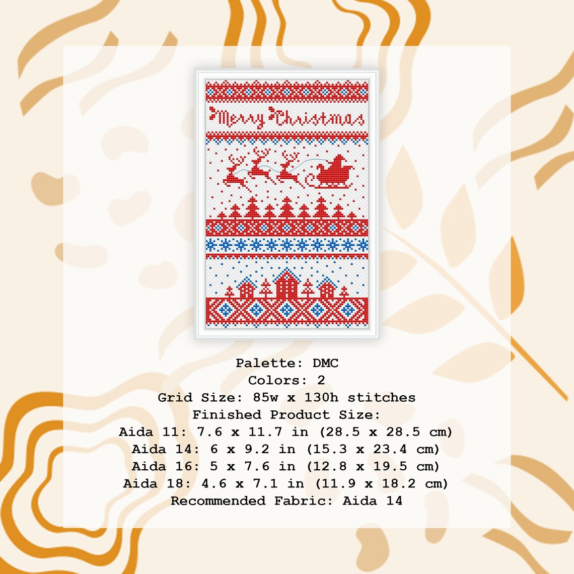 Christmas Sampler Cross Stitch Pattern PDF, Winter Holdiay Hand ...