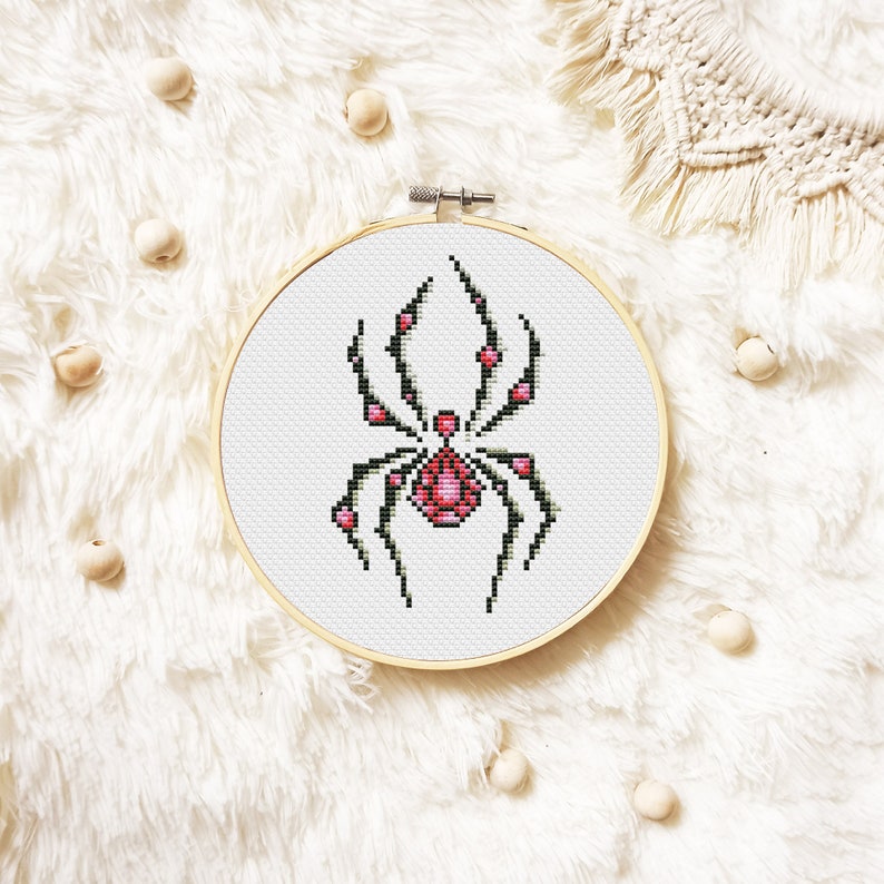 Spider Cross Stitch Pattern PDF, Crystal Cross Stitch, Animal Hand Embroidery, Insect Xstitch Instant Download image 6