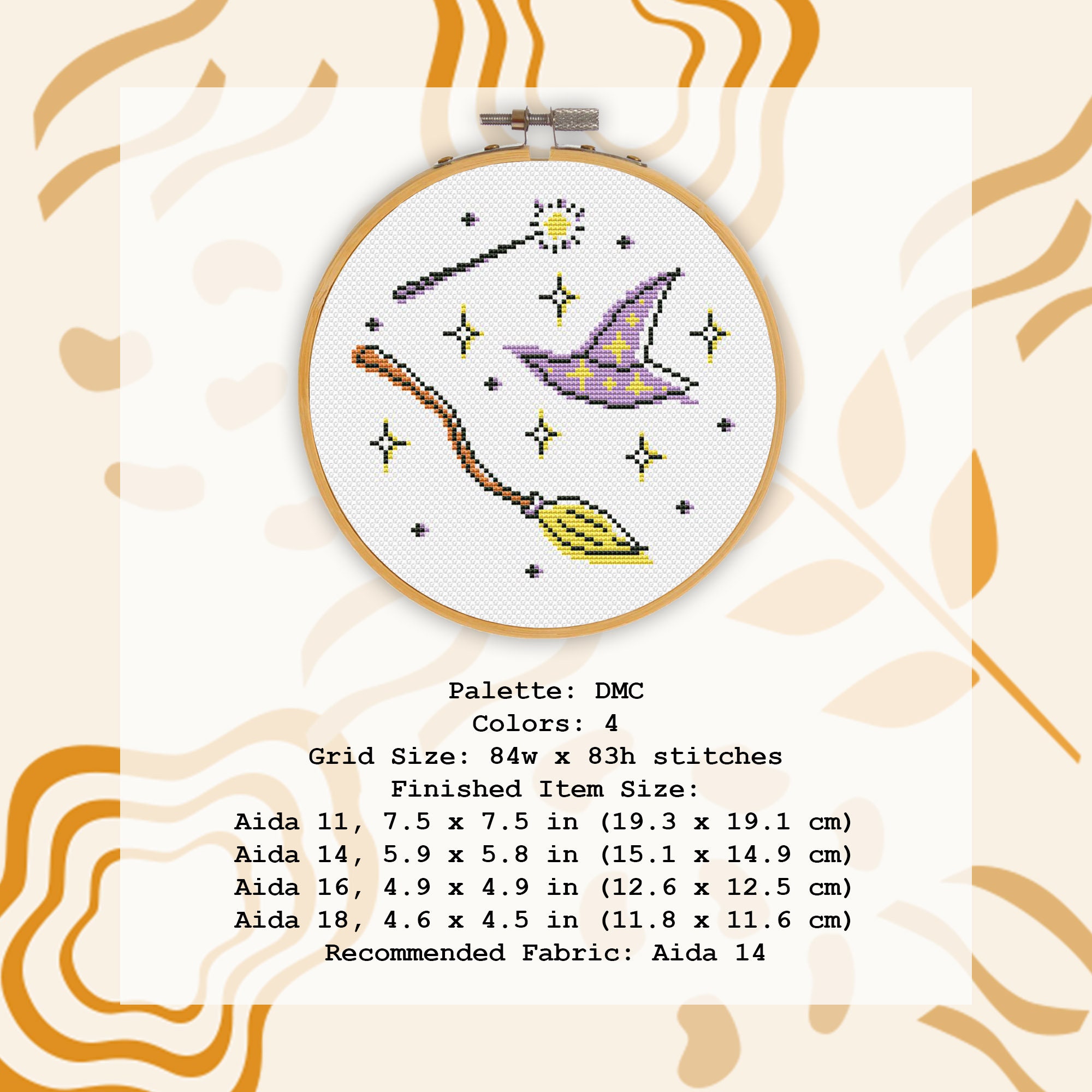 Magic Cross Stitch Pattern PDF Wizard Cross Stitch Mystical - Etsy