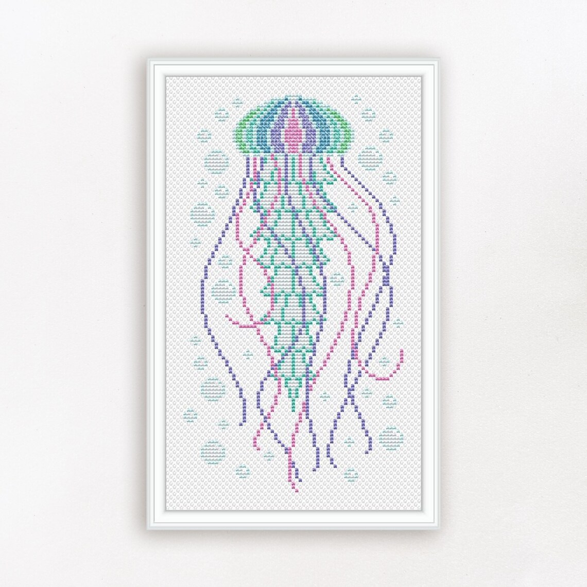 Jellyfish Cross Stitch Pattern PDF Sea Animal Cross Stitch Etsy