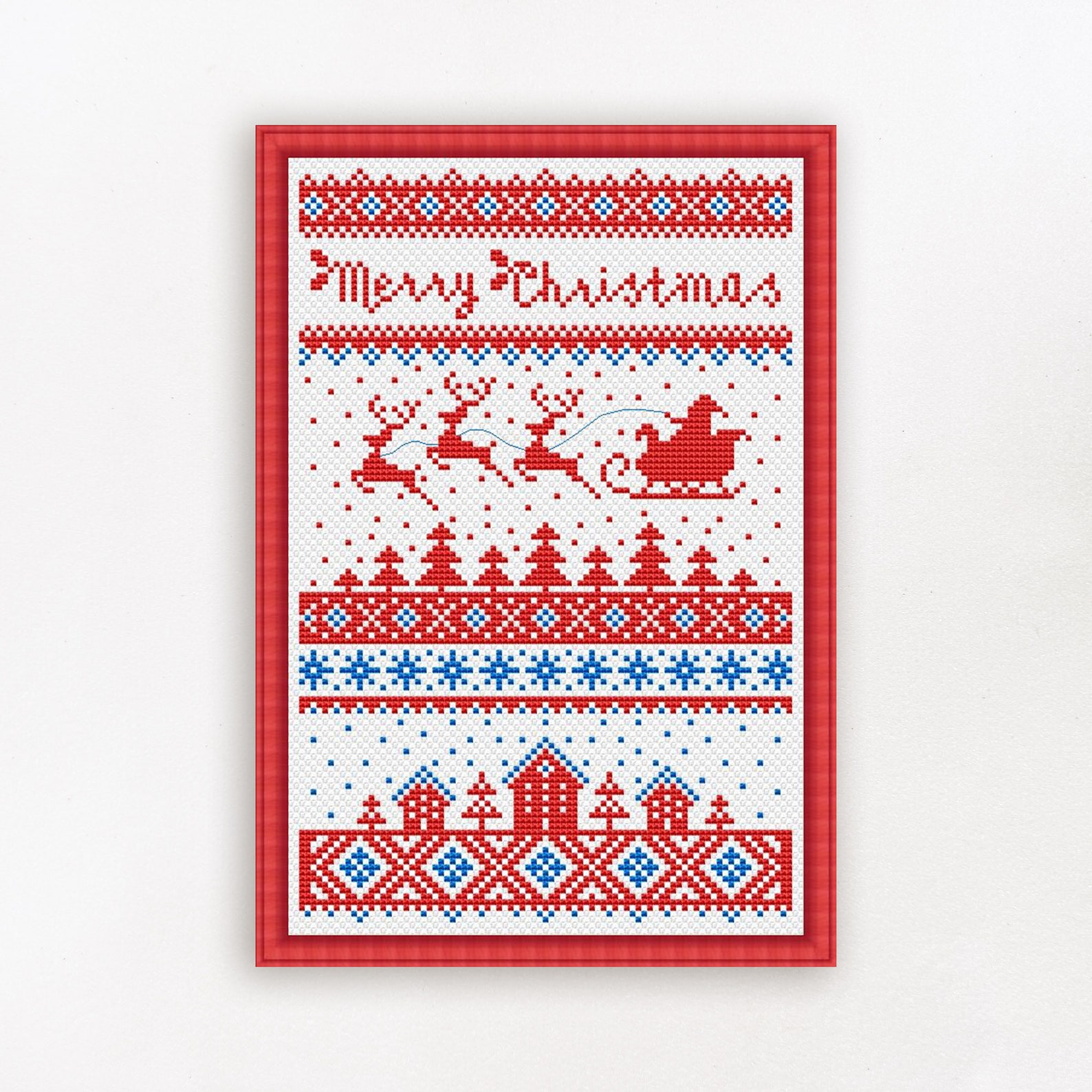 Christmas Sampler Cross Stitch Pattern PDF Merry Christmas Etsy