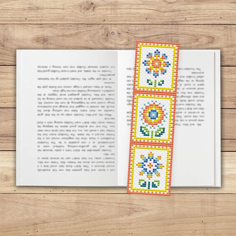 Bookmark Cross Stitch Pattern PDF, Reading Hand Embroidery, Sunflower Xstitch Chart, Flower Cross Stitch Gift for Book Lovers, Bookworms image 7