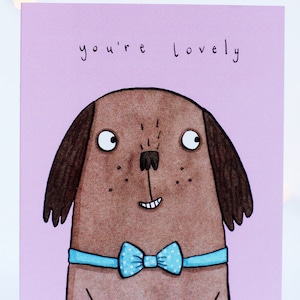 Eres una tarjeta preciosa. tarjeta de San Valentín de animales. amistad. amigos. amar. te amo. novio. novia. Día de San Valentín. perro. aniversario