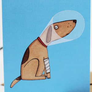 Se sentir mieux bientôt carte, aller bien carte, malade, mal, malade, chien, covid, penser à vous, maladie, illustration.