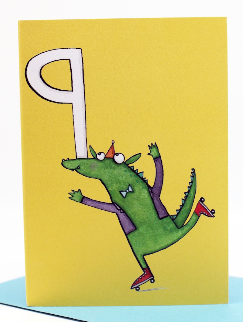 Ninth birthday, Happy birthday, nine year old, Children's birthday, Quite Nice Monsters, ninth birthday card, boys, girls, monster card image 1