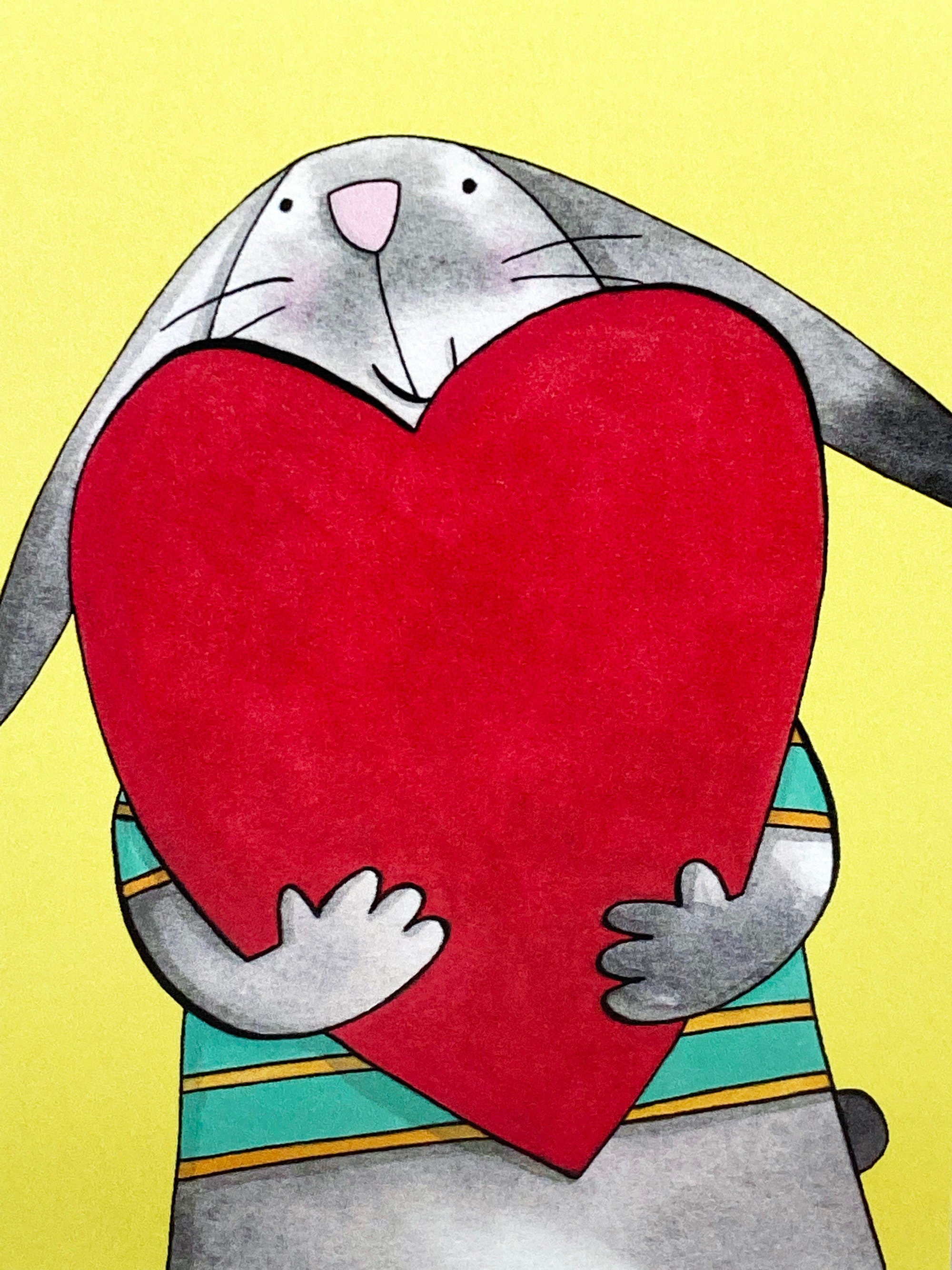 Heart Cards Rabbit Rabbit With Love Card, Valentines Day, Love You, Mothers Day ...