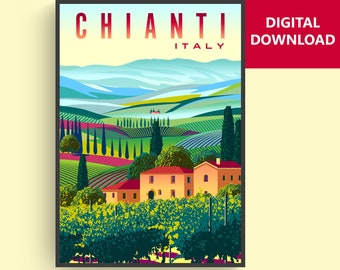 Italy Tuscany retro advertising print framed /& unframed various sizes