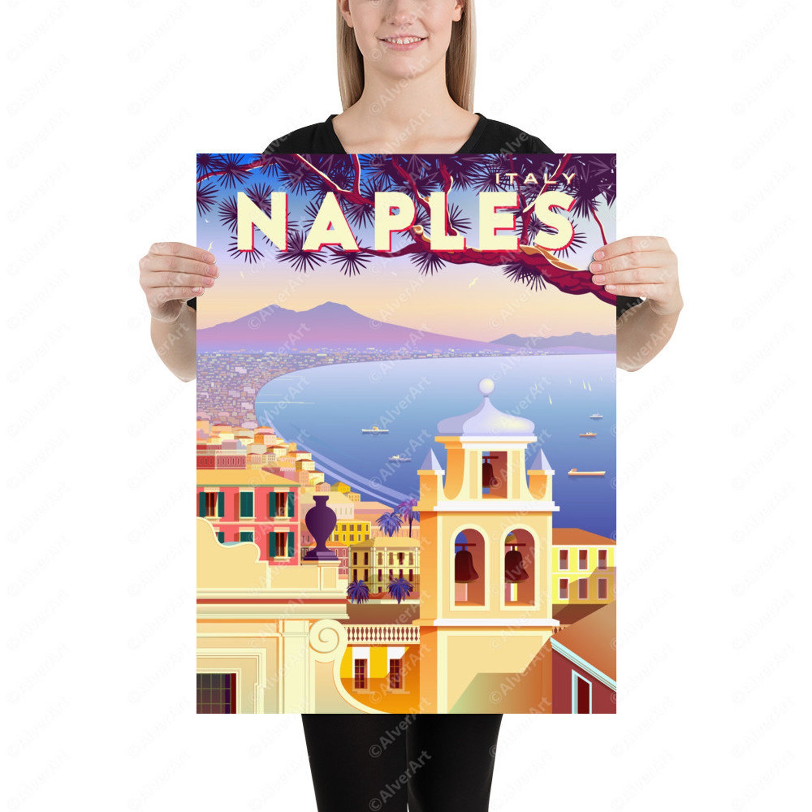 Italie Affiche Naples Poster Italie Print Art mural italien Etsy