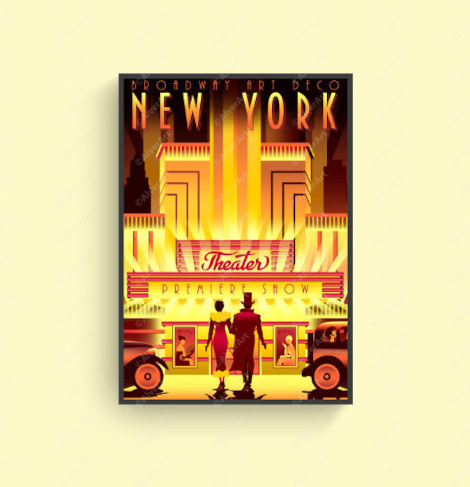 New York Poster Art Deco Poster American Broadway Print Etsy