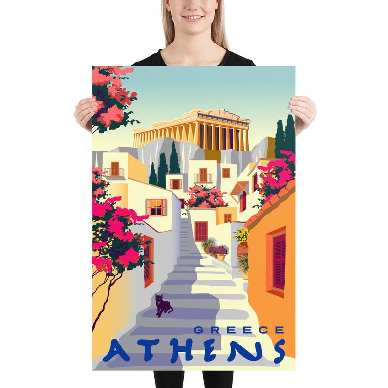 Greece Poster Greece Wall Art Athens Print Athens Greece Etsy