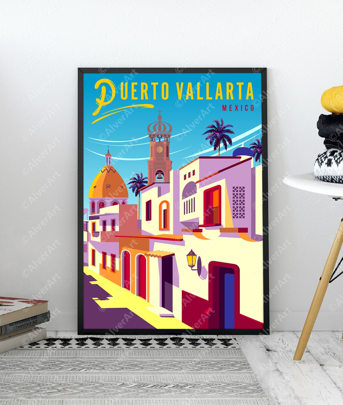 Puerto Vallarta Poster Mexico Poster Cityscape Mexico Etsy