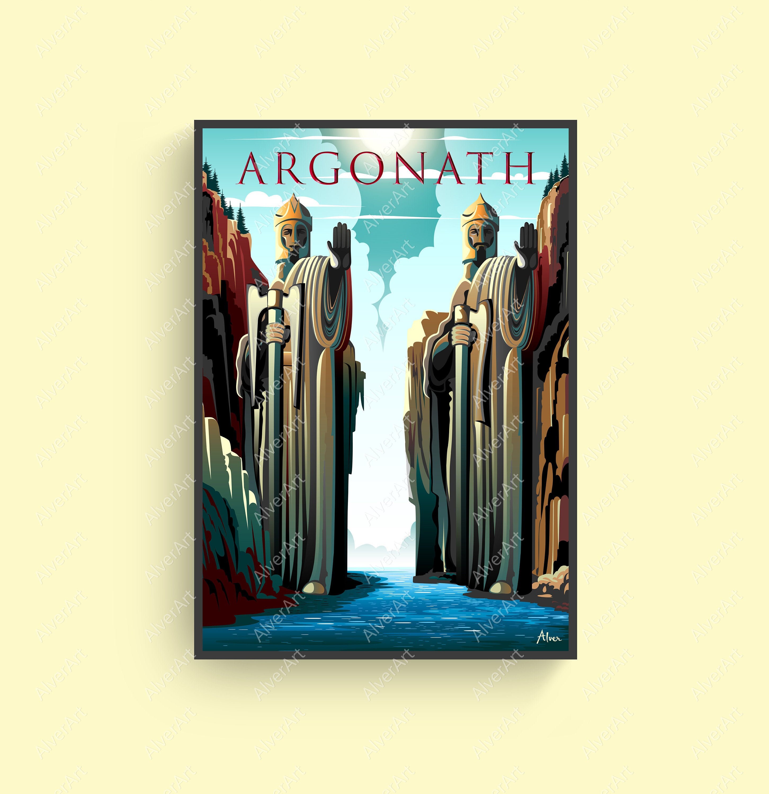 Lord of the Ring Poster Argonath Poster LOTR Print Tolkien Etsy